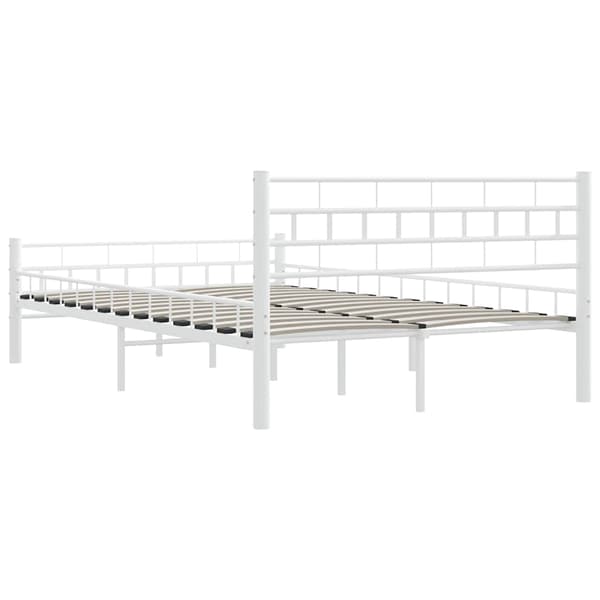 vidaXL Sängram utan madrass vit metall 140x200 cm Vit