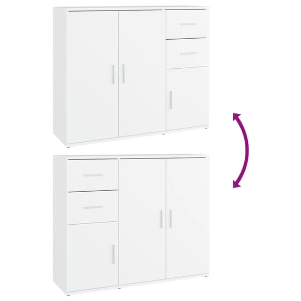 vidaXL Byrå vit 91x29,5x75 cm konstruerat trä Vit