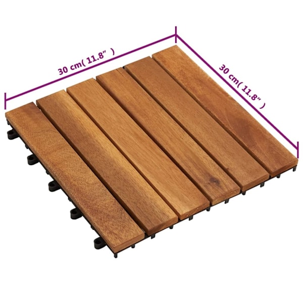 vidaXL Balkongplattor med vertikal design 30 x 30, 20 st Brun