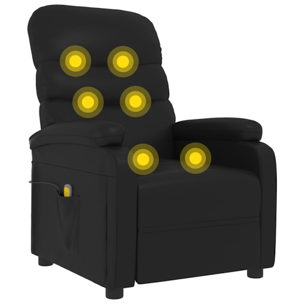 vidaXL Massagefåtölj svart konstläder Svart