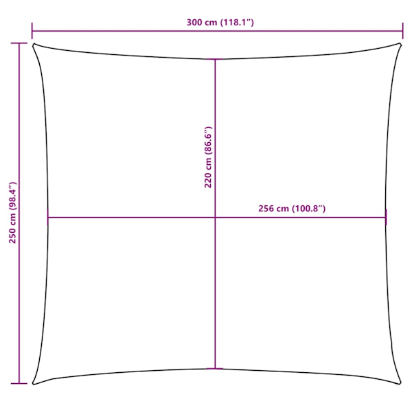 vidaXL Solsegel oxfordtyg rektangulärt 2,5x3 m taupe Taupe