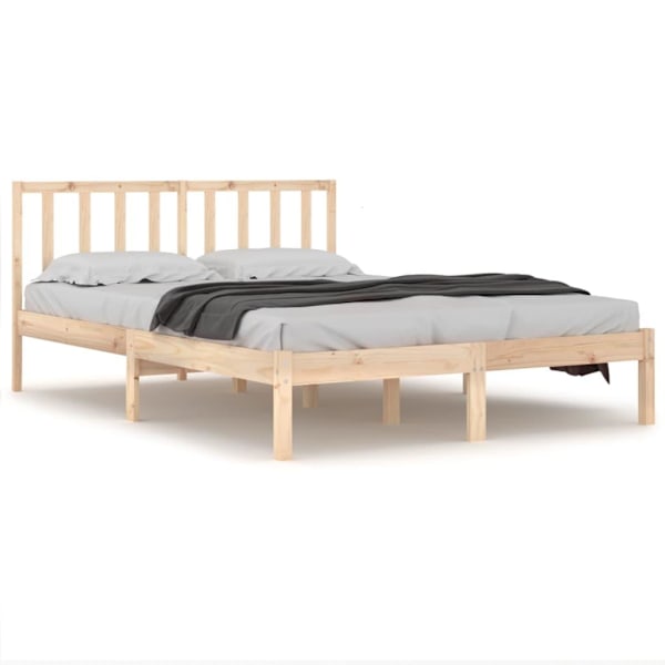 vidaXL Sängram massiv furu 180x200 cm Brun