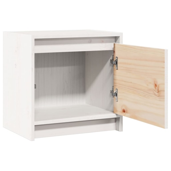vidaXL Sängbord vit 40x30,5x40 cm massiv furu Vit