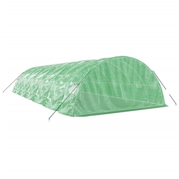 vidaXL Växthus med stålram grön 60 m² 12x5x2,3 m Grön