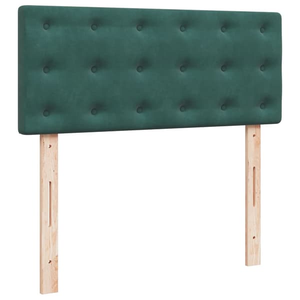 vidaXL Ramsäng med madrass mörkgrön 120x190 cm sammet Grön