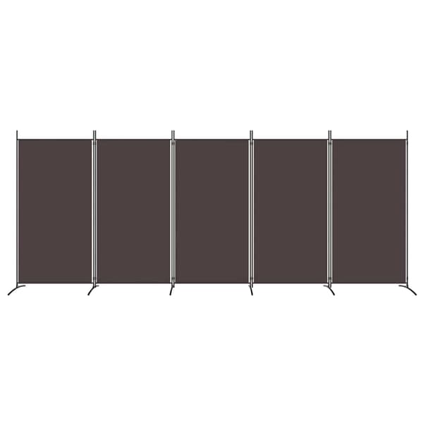 vidaXL Rumsavdelare 5 paneler brun 433x180 cm tyg Brun
