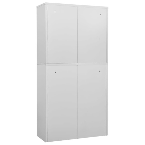 vidaXL Dokumentskåp ljusgrå 90x40x180 cm stål och härdat glas grå