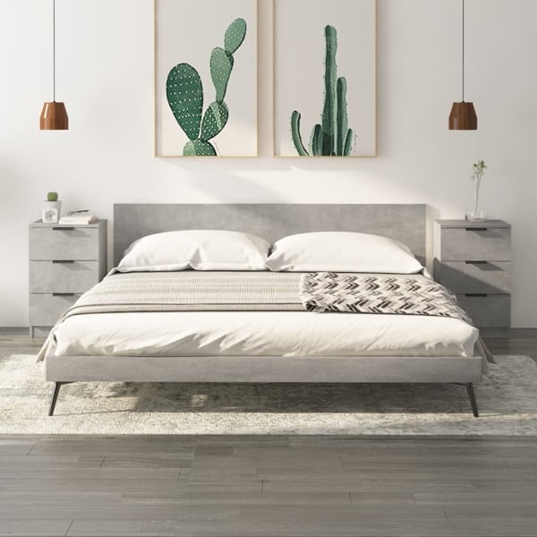 vidaXL Sängbord 2 st betonggrå 40x36x65 cm Grå