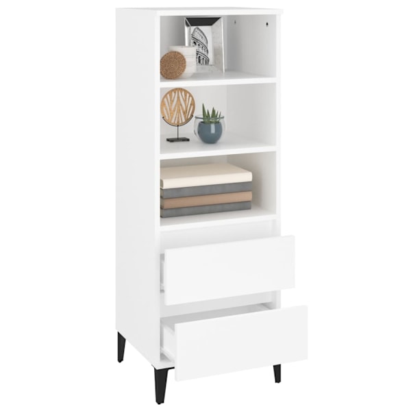 vidaXL Högskåp vit 40x36x110 cm konstruerat trä Vit