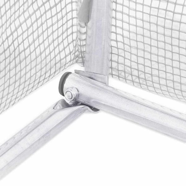 vidaXL Växthus med stålram vit 6 m² 3x2x2 m Vit