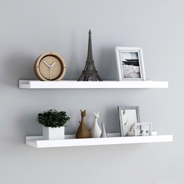 vidaXL Tavellist 2 st vit 80x9x3 cm MDF Vit