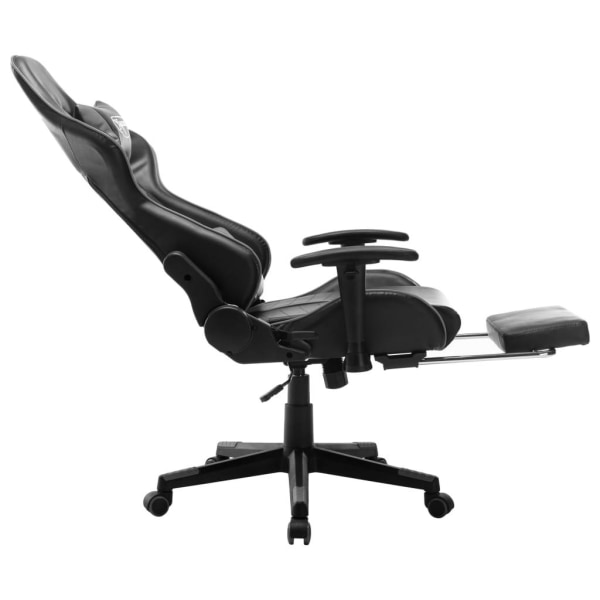 vidaXL Gamingstol med fotstöd svart och grå konstläder multifärg