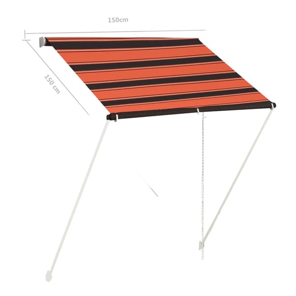 vidaXL Markis 150x150 cm orange och brun multifärg