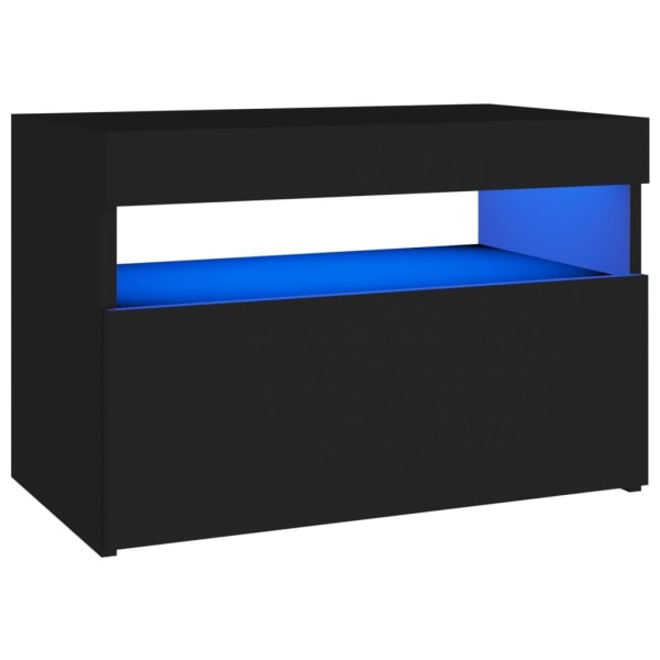 vidaXL TV-bänk med LED-belysning svart 60x35x40 cm Svart