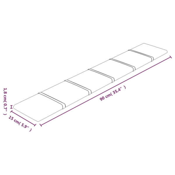 vidaXL Väggpaneler 12 st brun 90x15 cm sammet 1,62 m² Brun