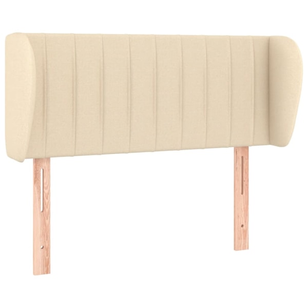 vidaXL Sänggavel med kanter gräddvit 93x23x78/88 cm tyg Kräm