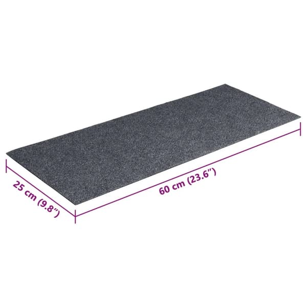 vidaXL Trappmattor självhäftande 15 st 60x25 cm ljusgrå rektangulära grå