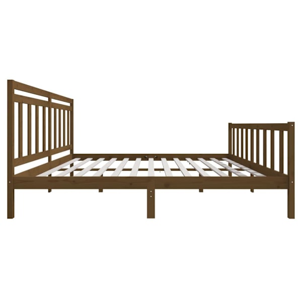 vidaXL Sängram honungsbrun massivt trä 200x200 cm Brun
