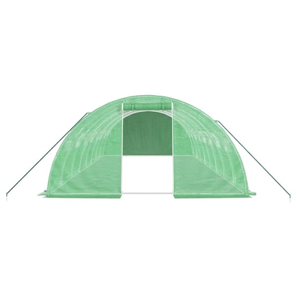 vidaXL Växthus med stålram grön 32 m² 8x4x2 m Grön