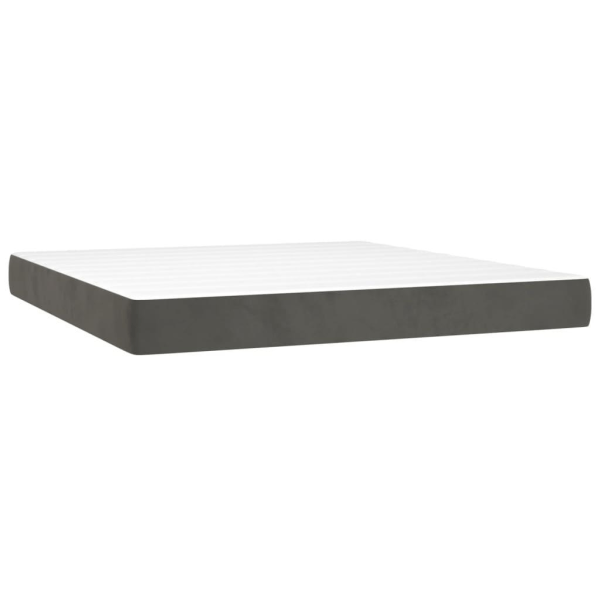 vidaXL Ramsäng med madrass mörkgrå 180x200 cm sammet Grå