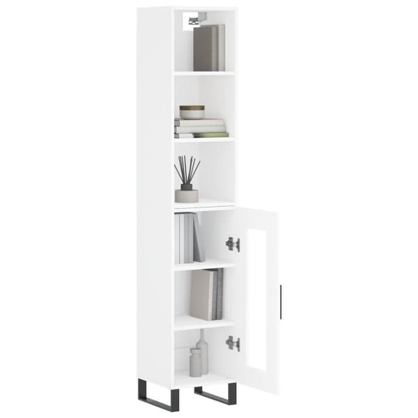 vidaXL Högskåp vit 34,5x34x180 cm konstruerat trä Vit