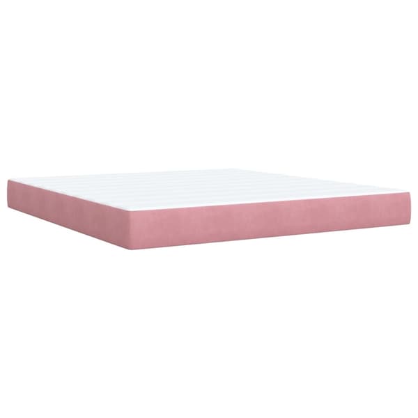 vidaXL Ramsäng med madrass rosa 180x200 cm sammet Rosa