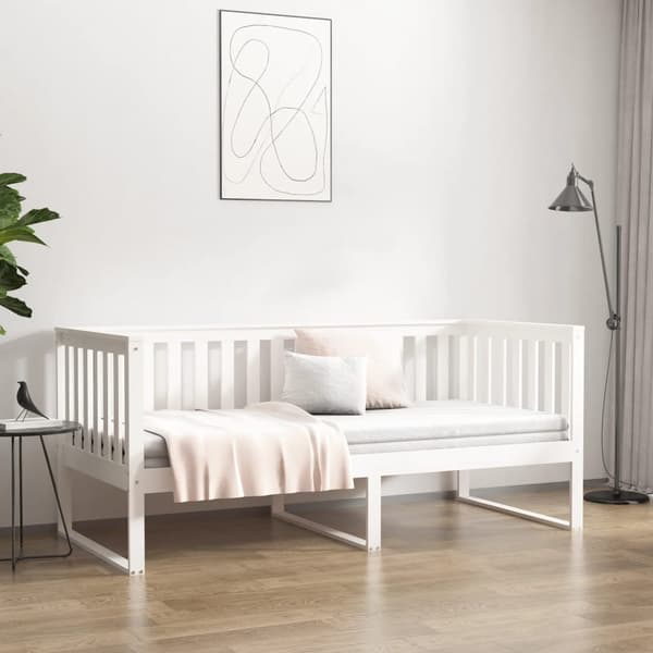 vidaXL Dagbädd vit 90x200 cm massiv furu Vit