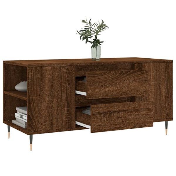 vidaXL Soffbord brun ek 102x44,5x50 cm konstruerat trä Brun