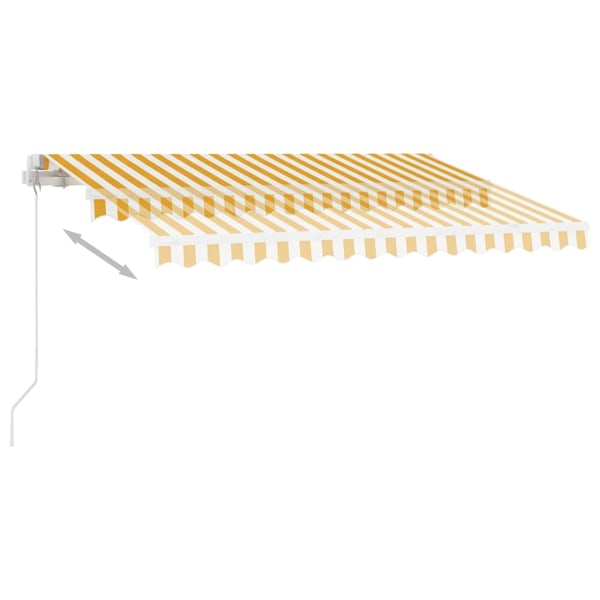 vidaXL Fristående markis manuellt infällbar 350x250 cm gul/vit Gul