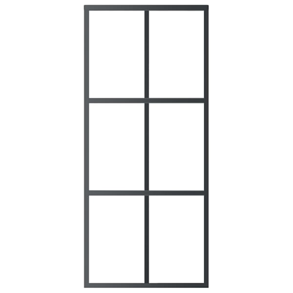 vidaXL Skjutdörr ESG-glas och aluminium 90x205 cm svart Svart
