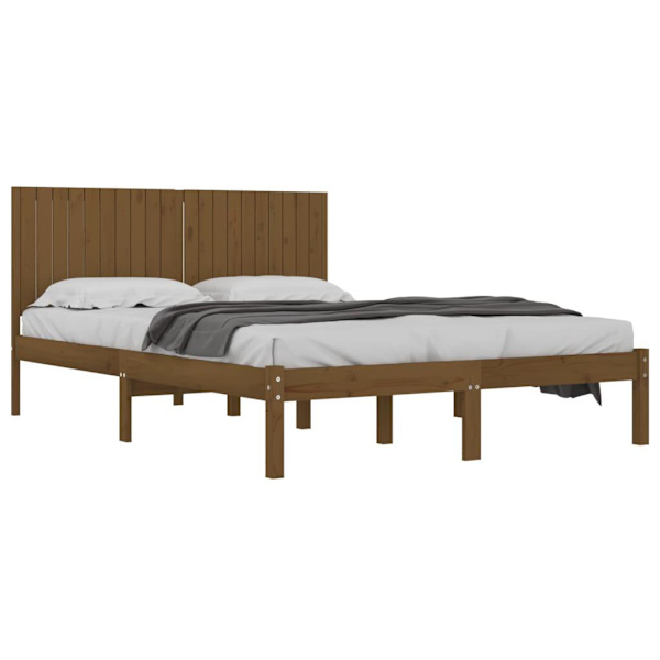 vidaXL Sängram honungsbrun massiv furu 200x200 cm Brun