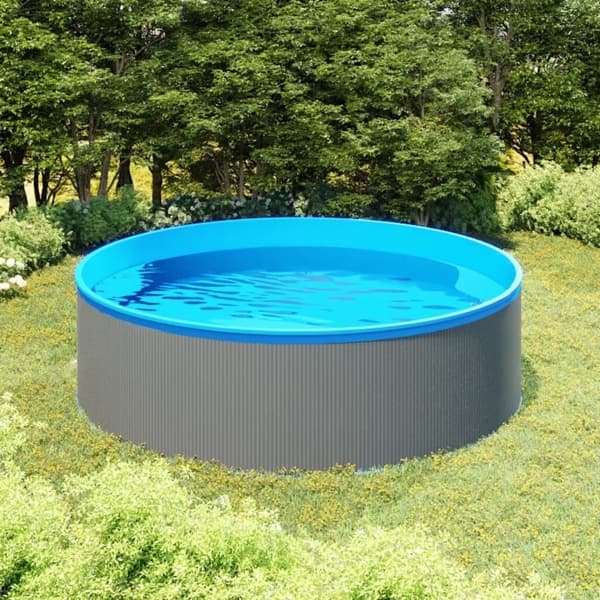 vidaXL Plaskpool 350x90 cm grå Vit