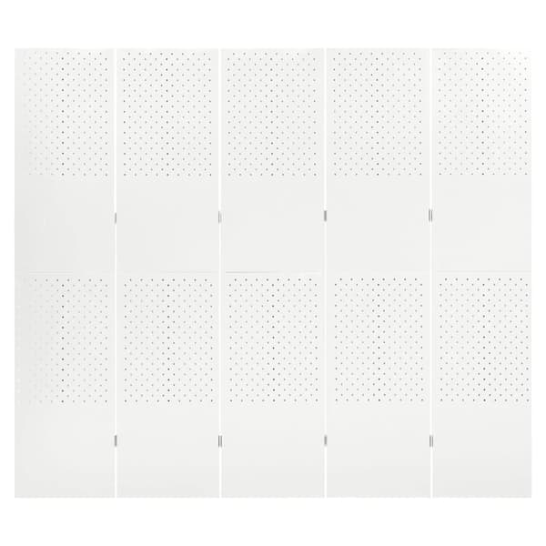 vidaXL Rumsavdelare 5 paneler vit 200x180 cm stål Vit
