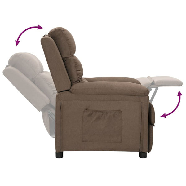 vidaXL Reclinerfåtölj taupe tyg Taupe