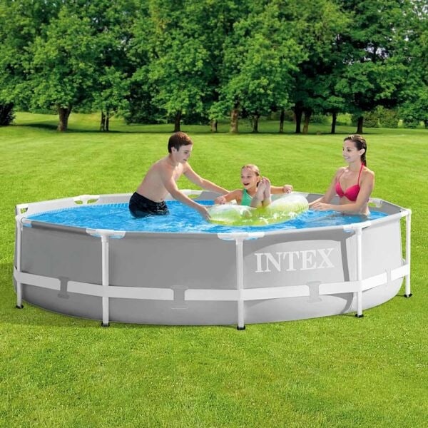 INTEX Prism Frame Premium-poolset 305x76 cm Grå