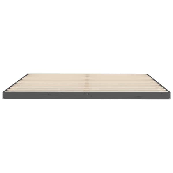 vidaXL Sängram grå 200x200 cm massiv furu Grå