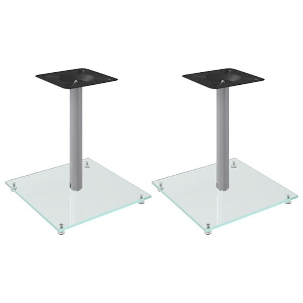 vidaXL vidaL Högtalarstativ 2 st härdat glas 3-pelardesign silver Silver