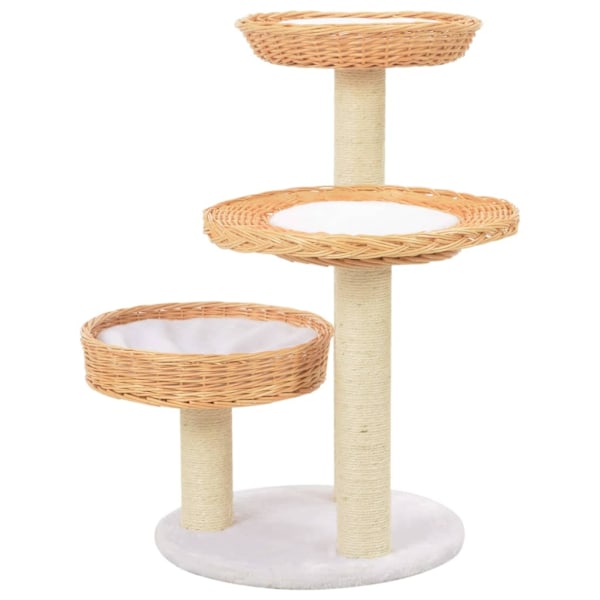vidaXL Katt Klösträd med klöspelare i sisal & naturlig pil Brun