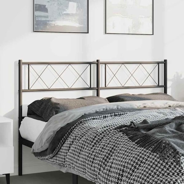 vidaXL Huvudgavel metall svart 135 cm Svart