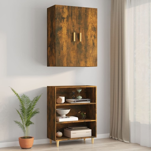 vidaXL Väggskåp Rökfärgad ek 69,5x34x90 cm Brun