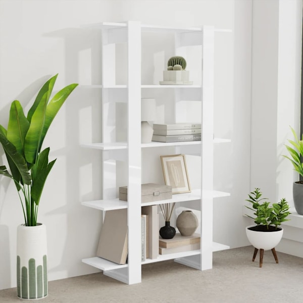 vidaXL Bokhylla/Rumsavdelare högglans vit 100x30x160 cm Vit