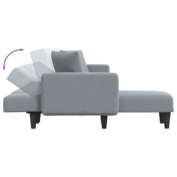 vidaXL L-formad bäddsoffa ljusgrå 275x140x70 cm tyg Grå