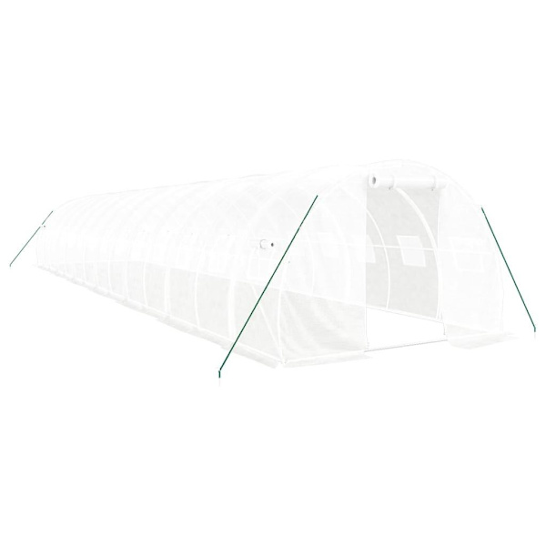 vidaXL Växthus med stålram vit 42 m² 14x3x2 m Vit