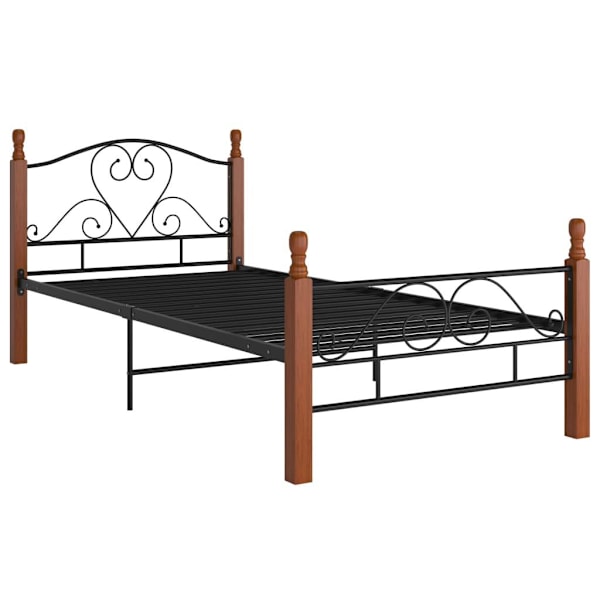 vidaXL Sängram svart metall 100x200 cm Svart