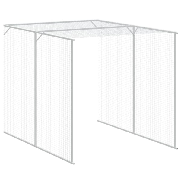 vidaXL Hönshus med gård antracit 165x455x181 cm galvaniserat stål Antracit