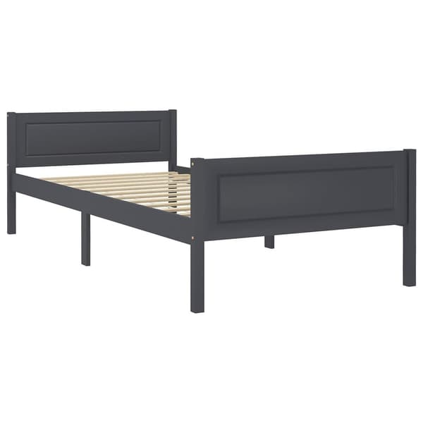vidaXL Sängram massiv furu grå 100x200 cm grå