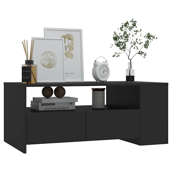 vidaXL Soffbord svart 102x55x42 cm konstruerat trä Svart