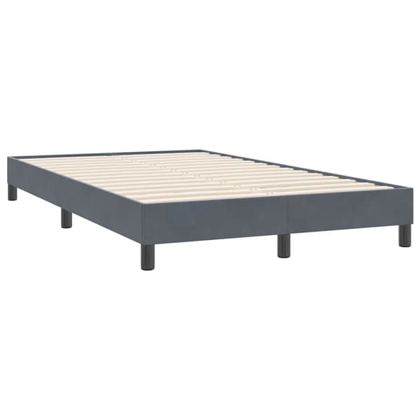 vidaXL Ramsäng med madrass mörkgrå 120x220 cm sammet Grå