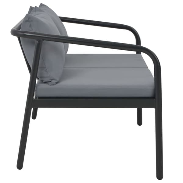 vidaXL Trädgårdssoffa 2-sits med dynor aluminium grå grå