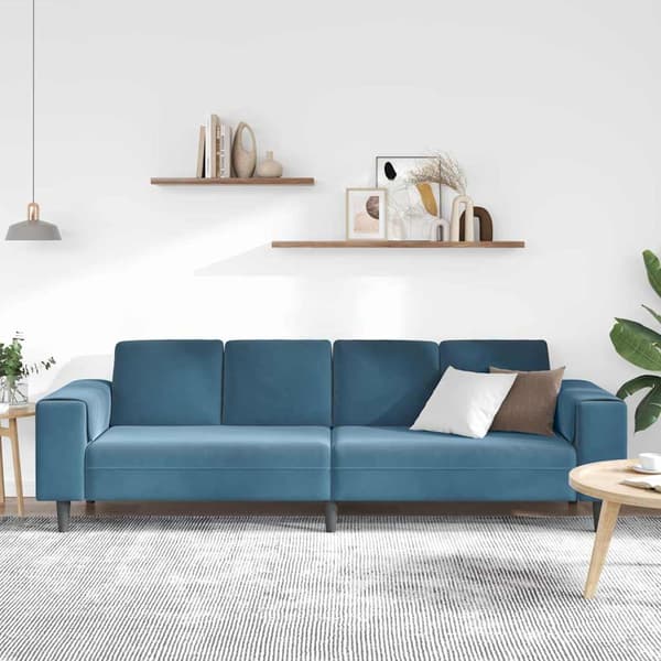 vidaXL Vardagsrumsoffa Blå 250 x 77 x 76 cm Blå